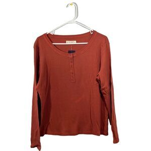 New Lucky Brand Long Sleeve Ribbed Snap Henley